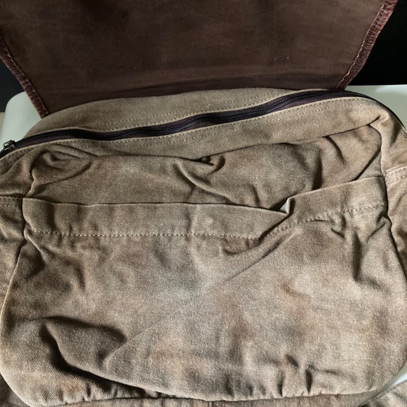 Bed Stu Brown Canvas Messenger Bag - Picture 5 of 8